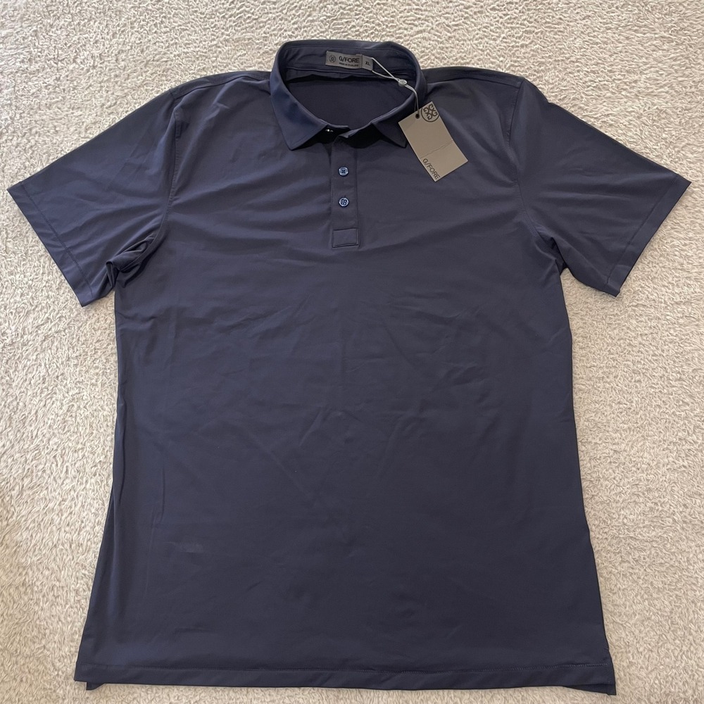 NWT G/FORE Performance Polo Mens XL Twilight Blue PitchBook Logo Nylon Stretch